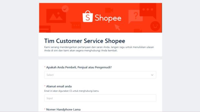 Alamat Email Shopee untuk Komplain